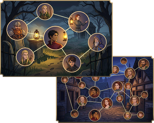 Mythx AI generating a complete world with characters, places, and relationships before the adventure begins
